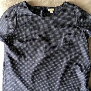 J. Crew Navy Silk Top